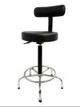 Cad. mocho/podólogo caixa alta base cromada fixa coranopreto