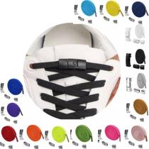 Cadarço Cordão Par Elástico com fecho click Sem amarrar Diversas Cores