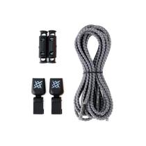 Cadarço Elástico HUPI LACES Cinza Risca Branca Cadarço Elástico HUPI LACES Cinza Risca Branca