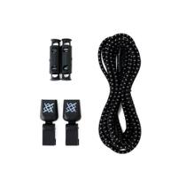 Cadarço Elástico HUPI LACES Preto Risca Prata Cadarço Elástico HUPI LACES Preto Risca Prata