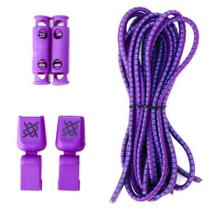 Cadarço Elastico HUPI Laces Roxo Risca Azul Cadarço Elastico HUPI Laces Roxo Risca Azul