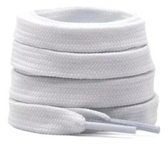 Cadarço Largo Branco Bboy Fat Lace Cadarço Achatado 120cm Para Tênis Adulto Acabamento Premium