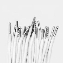 Cadarço Roliço com Ponteira de Metal 1.3m 30 unidades Branco