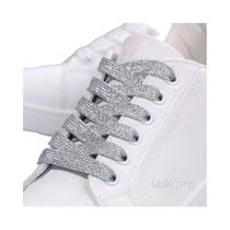 Cadarços Coloridos com Glitter - 1 Par (1cm de Largura) para Tênis e Botas