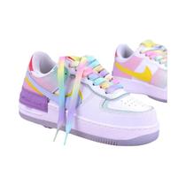 Cadarços Coloridos Em Gradiente Arco-Íris Para Homens E Mulheres, Cadarços Universais Planos Para