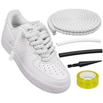 Cadarços de sapato Endoto Thick Rope para Air Force 1 brancos de 8,5 mm