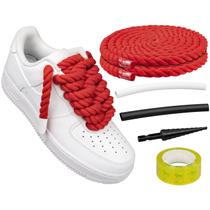 Cadarços de sapato Endoto Thick Rope para Air Force 1 Red 8,5 mm