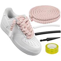 Cadarços de sapato Endoto Thick Rope para Air Force 1 rosa 12,7 mm