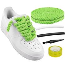 Cadarços de sapato Endoto Thick Rope para Air Force 1 verde 12,7 mm