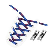 Cadarços Elásticos Arco-Íris Para Crianças E Adultos Com Fecho Prateado Para Tênis Esportivos,