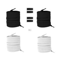 Cadarços Elásticos Sem Amarração 8MM Com Fecho De Pressão Para Crianças E Adultos 2/4/10 Pares