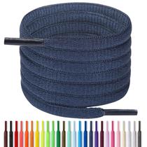 Cadarços Handshop, meio redondos, 6 mm, azul marinho, 115 cm para tênis