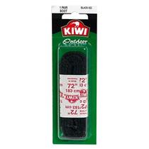 Cadarços para sapatos KIWI Outdoor, redondos, pretos, 183 cm, 1 par (pacote com 6)
