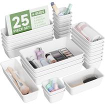 Caddy BiuLeon Juego de Organizadores de Cajones de Plástico Blanco de 25 Piezas