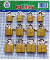 Cadeado 20,25,32 cartela c/12 glory