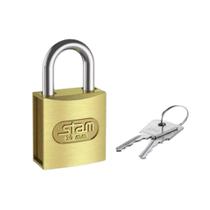 Cadeado 20mm Zamac Stam Latonado E-coat com 2 Chaves - Alta Segurança e Durabilidade