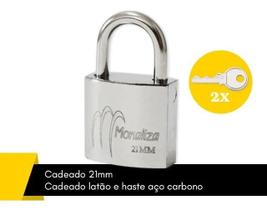 Cadeado 21mm Com 2 Chaves Haste Curta - Excelente Qualidade - Monaliza