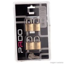 Cadeado 25Mm Com Mesmo Segredo 04 Pçs - Pado