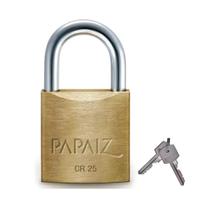 Cadeado 25mm Papaiz Kai Cr25 Alta Segurança Em Aço Resistente Com Chaves Ideal Para Armário Mochila Mala Porta E Uso Diário