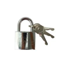 Cadeado 32mm com 3 Chaves Haste Curta Prata - DK ARMARIN