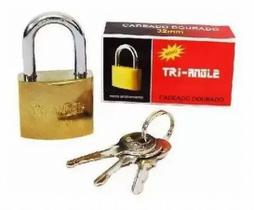 Cadeado 32mm com 3 Chaves Tri-angle Dourado Cadeado 32mm com 3 Chaves Tri-angle Dourado