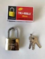 Cadeado 38mm com 3 Chaves Tri-angle Dourado Cadeado 38mm com 3 Chaves Tri-angle Dourado