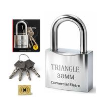 Cadeado 38mm Mega Resistente Chave Tetra Fechadura Anti-broca Com 3 Chaves