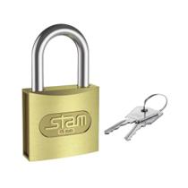 Cadeado 40mm Zamac Stam Latonado E-coat com 2 Chaves - Segurança e Resistência