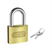 Cadeado 45 Mm Zamac Latonado E-coat Com 2 Chaves Stam