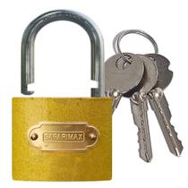 Cadeado 50mm com Chave Tripla Linha Safarimax Prevenção Antifurto Para Portão Corrente Votrine