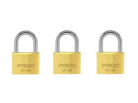 Cadeado 50mm Pado Mesma Chave Kit 3 Peças - Segredos Iguais