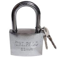 Cadeado 63mm chave tripla proteção reforçado resistente prevenção antifurto com 03 chaves