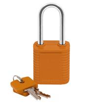 Cadeado ABS de Bloqueio 42mm Haste de Aço 02 Chaves Laranja Pado 51022987 Cadeado ABS de Bloqueio 42mm Haste de Aço 02 Chaves Laranja Pado 51022987