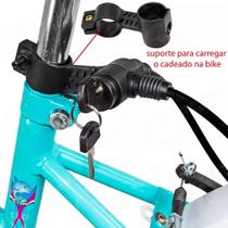 Cadeado aço 6mmx1000mm preto com suporte com 2 chaves - GTA