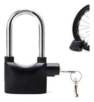 Cadeado Alarme Sirene Anti Furto 110dba Trava Moto Portão Cor Preto Cadeado Alarme Sirene Anti Furto 110dba Trava Moto Portão Cor Preto