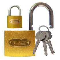 Cadeado anti furto SM50mm com 3 chaves para portão corrente deposito ferrolho