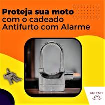 Cadeado Anti-Roubo Para Moto Bike Portão Com Alarme Sonoro - Home & More