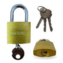 Cadeado antifurto 30mm SM30T 3 chaves para portão corrente armario armario