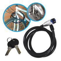 Cadeado Antifurto Cabo Aço Trava Bicicleta Moto Estepe Bike Pneu