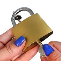 Cadeado Antifurto Com 3 Chaves Tetra Para Portões 50mm Proteção