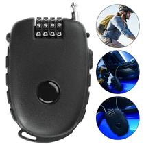 Cadeado Antifurto Mini Para Capacete De Moto Com Cabo Retrátil E Cadeado De Combinação Em Aço Para