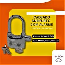 Cadeado Antifurto Moto Portão Resistente Com Alarme Sonoro - Home & More