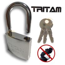 Cadeado antifurto robusto resistente grande 63mm chave Tri multiuso - Tritam
