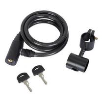Cadeado Bicicleta 6Mm 100Cm Aço Silicone Chave Bike Preto