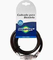 Cadeado Bicicleta Brasfort 7017 Cabo Aço 8mmx1m Segredo 4 Dígitos PVC Flexível Cadeado Bicicleta Brasfort 7017 Cabo Aço 8mmx1m Segredo 4 Dígitos PVC Flexível