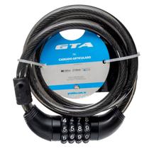 Cadeado Bicicleta GTA Aço 12mm x 1000mm com Segredo Antifurto Prático