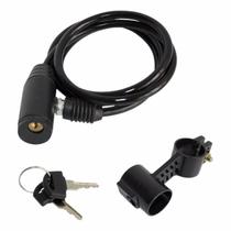 Cadeado Bicicleta Portão Porta Corrente 1 Metro x 6 Milímetros Espiral de Aço Com Chave e Suporte GTA Cadeado Bicicleta Portão Porta Corrente 1 Metro x 6 Milímetros Espiral de Aço Com Chave e Suporte GTA