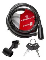 Cadeado Bike Moto Bicicleta Absolute Espiral Chaves Preto