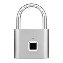 Cadeado biométrico com impressão digital cinza