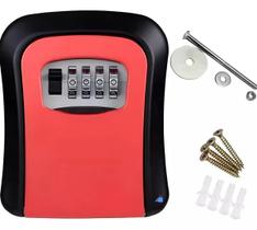 Cadeado Caixa Segredo Cofre Parede Guarda Chaves Objetos Vermelho